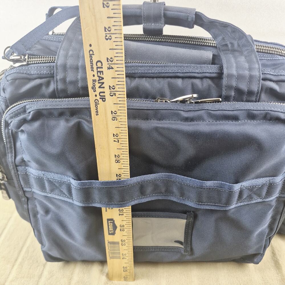 Lug Atlas RFID Travel Bag Tote Carry On Organizer Navy Blue Multi Pocket - Picture 14 of 16